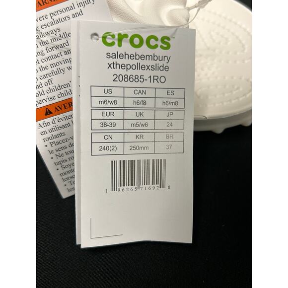Crocs X Salehe Bembury Pollex Slide Mayo / Size 6M(8W)/ Brand New